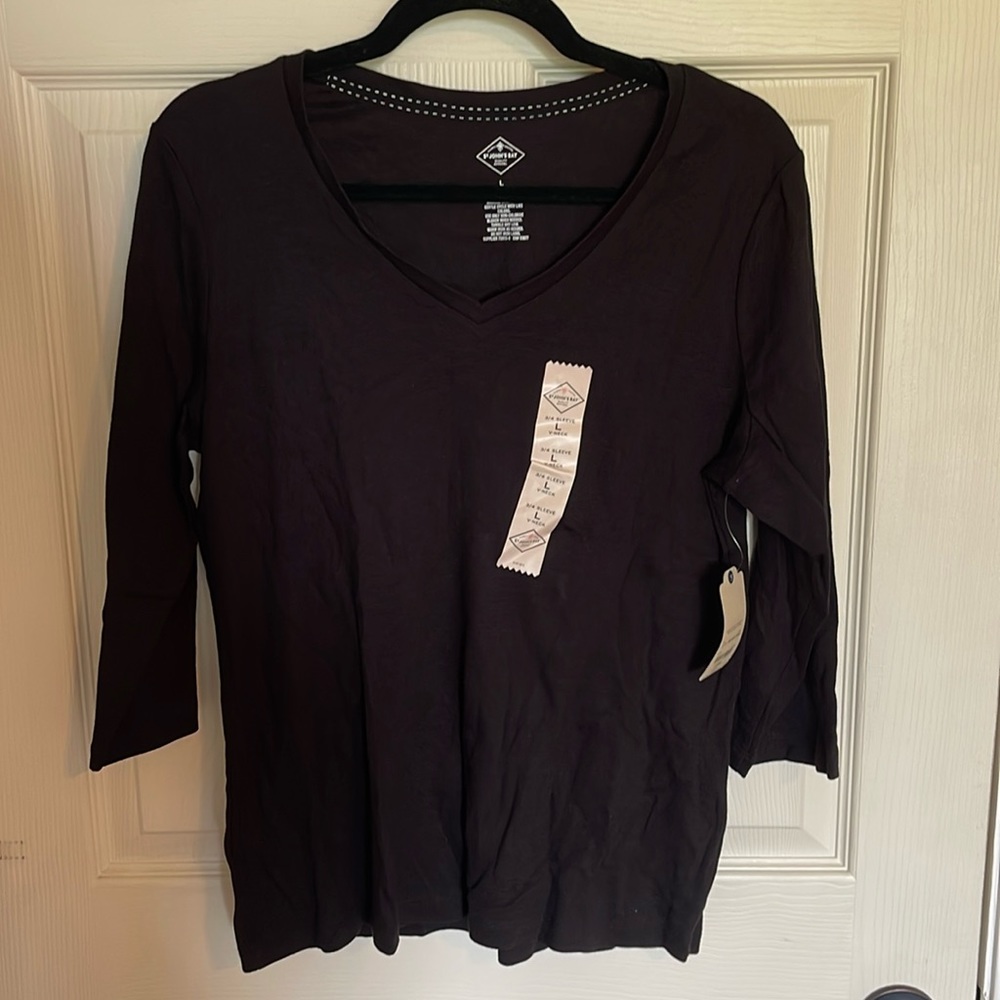 NWT. St John’s Bay. Size L. 3/4 sleeve